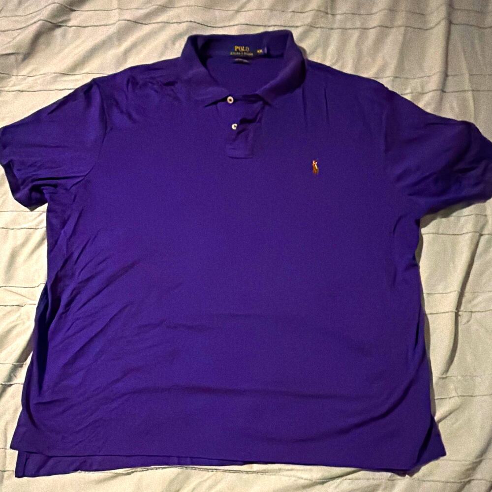 Polo Ralph Lauren Men’s XXL Purple Polo Shirt Prima Soft Touch